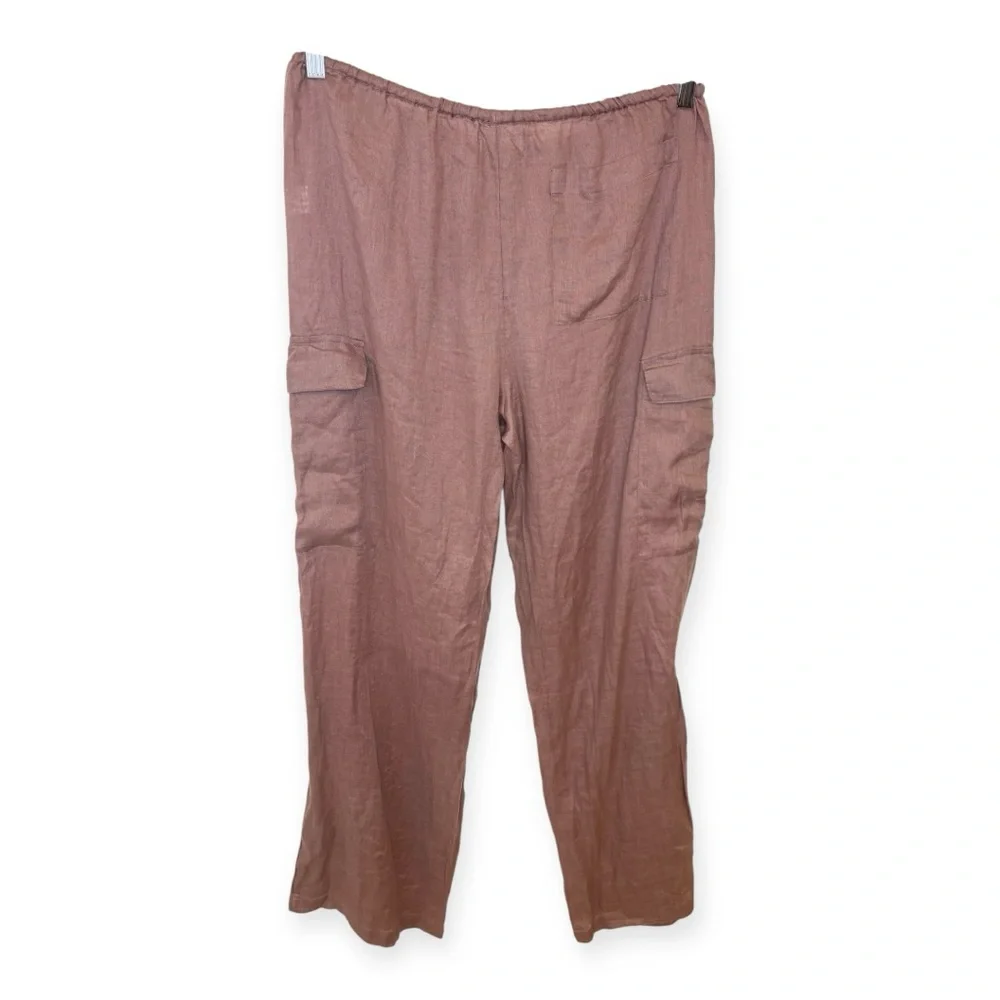 L*Space Sundown Dusty Pink Linen Cargo Pants Wide Leg Boho Coastal XL NWT - Picture 5 of 12